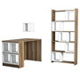 Hanah Home Combo de Mesa de Estudio y Estantería Nogal y Blanco